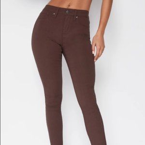 YMI Hyperstretch Forever color  Mid Rise Jeans - Cocoa